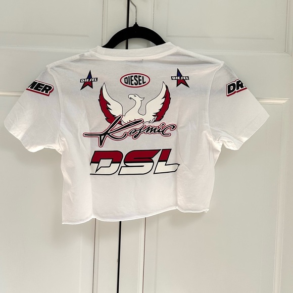 Diesel Cropped Tee with Graphics - Picture 8 of 13